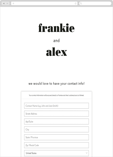 Digital Wedding Address Collection Cards