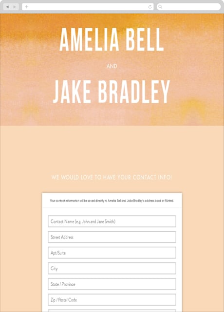 Digital Wedding Address Collection Cards
