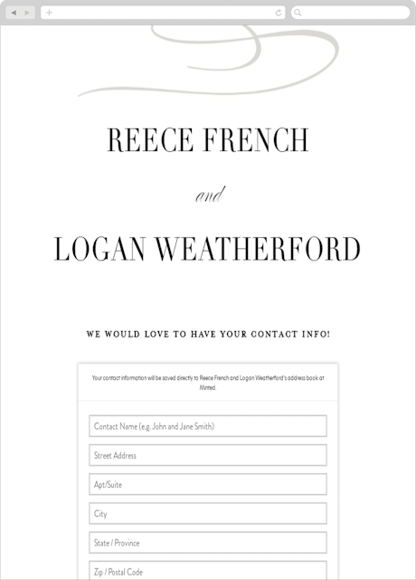 Digital Wedding Address Collection Cards