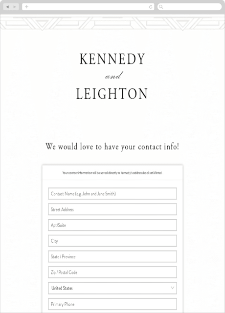 Digital Wedding Address Collection Cards