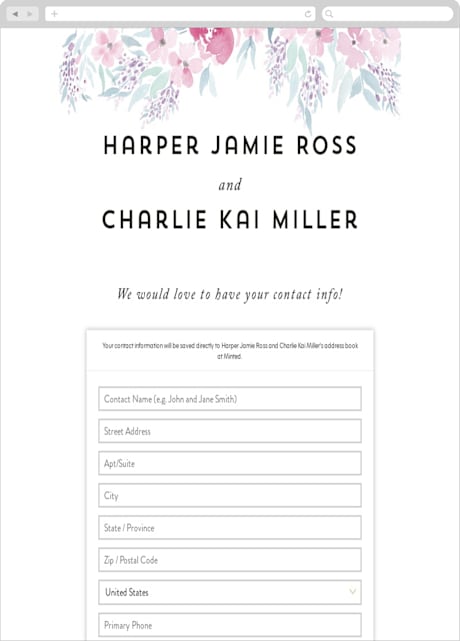Digital Wedding Address Collection Cards