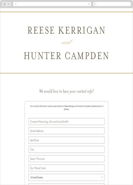 Digital Wedding Address Collection Cards