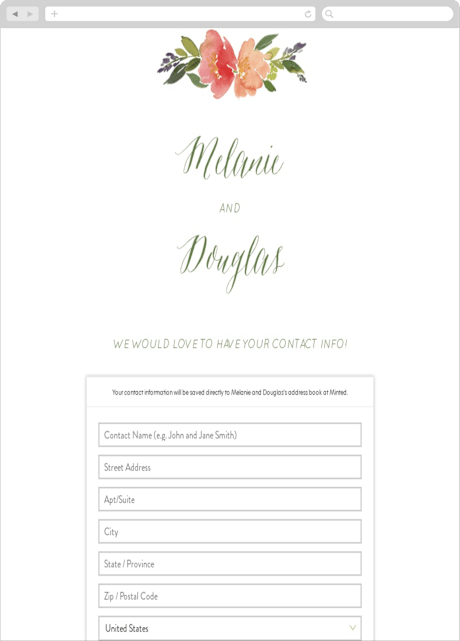 Digital Wedding Address Collection Cards