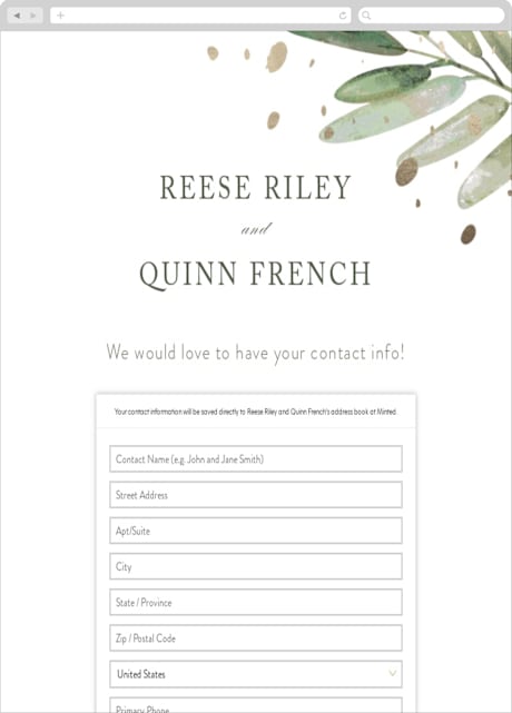 Digital Wedding Address Collection Cards