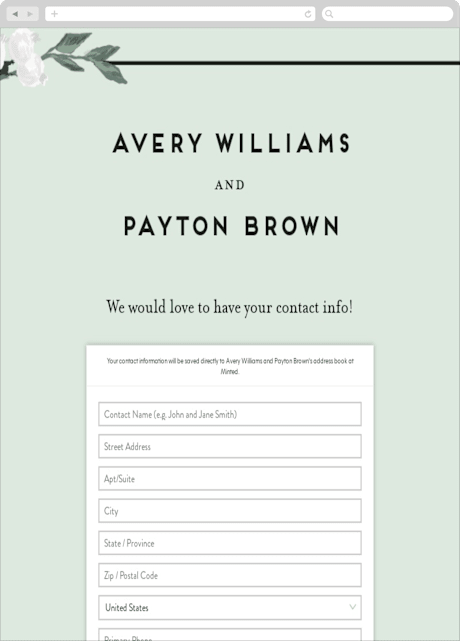 Digital Wedding Address Collection Cards