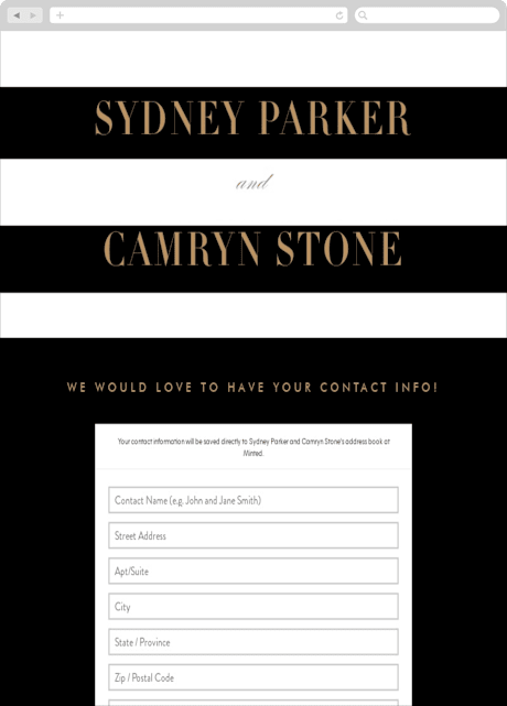 Digital Wedding Address Collection Cards
