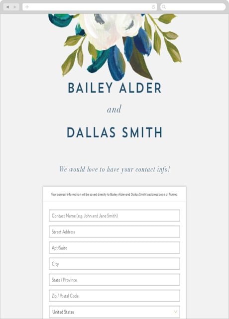 Digital Wedding Address Collection Cards