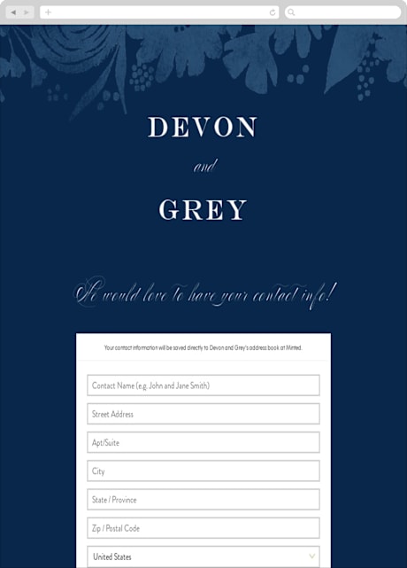 Digital Wedding Address Collection Cards