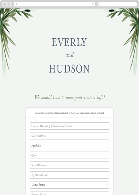 Digital Wedding Address Collection Cards