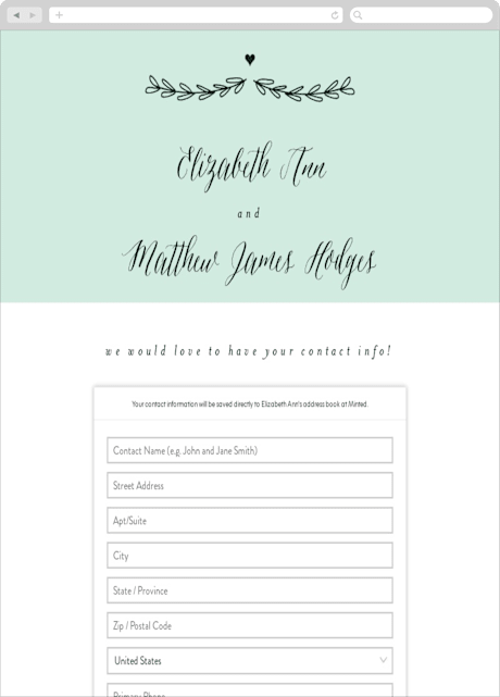 Digital Wedding Address Collection Cards