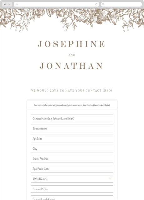 Digital Wedding Address Collection Cards