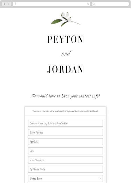 Digital Wedding Address Collection Cards