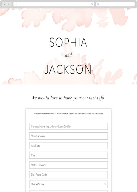 Digital Wedding Address Collection Cards