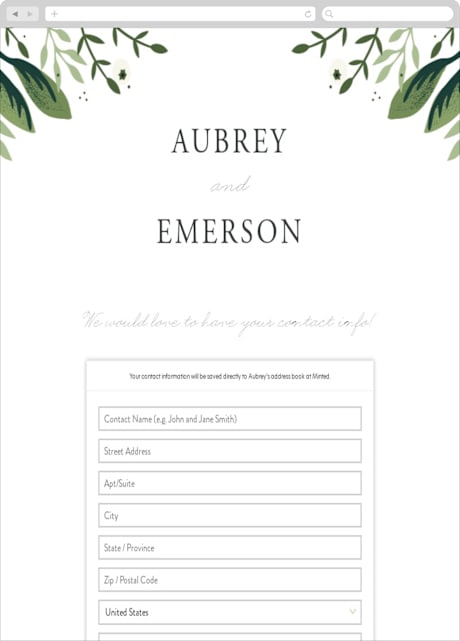 Digital Wedding Address Collection Cards