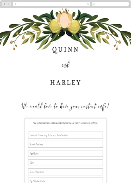 Digital Wedding Address Collection Cards