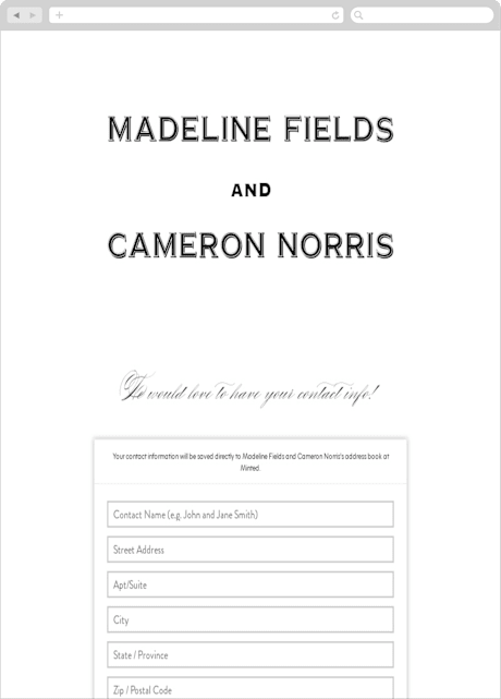 Digital Wedding Address Collection Cards