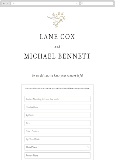 Digital Wedding Address Collection Cards