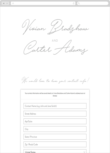 Digital Wedding Address Collection Cards