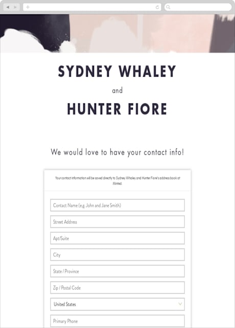 Digital Wedding Address Collection Cards