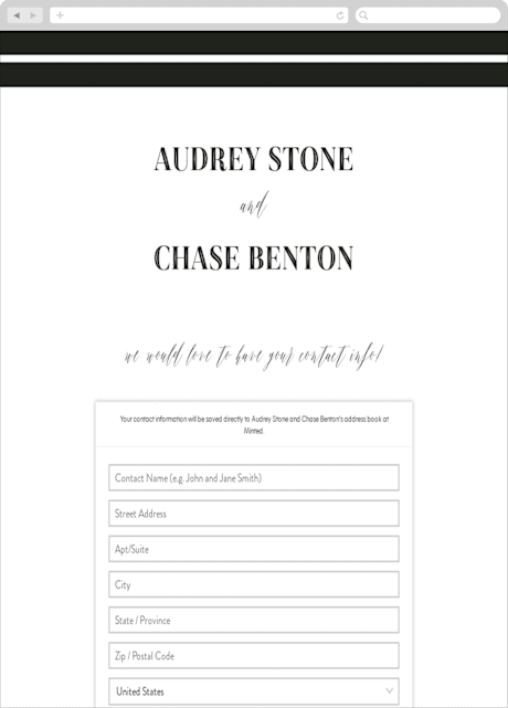 Digital Wedding Address Collection Cards