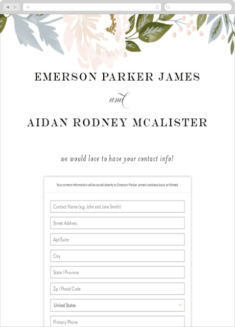 Digital Wedding Address Collection Cards