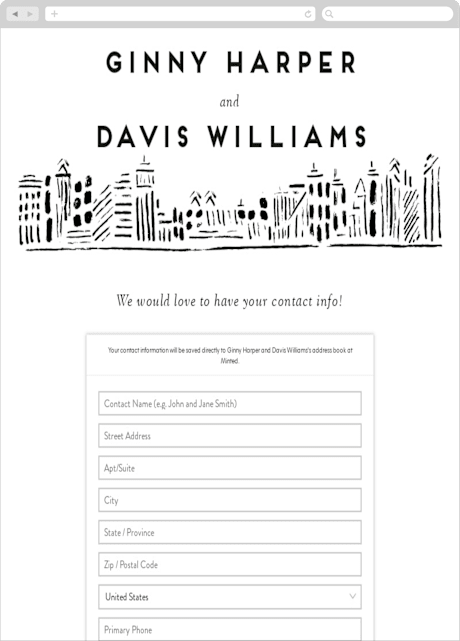 Digital Wedding Address Collection Cards