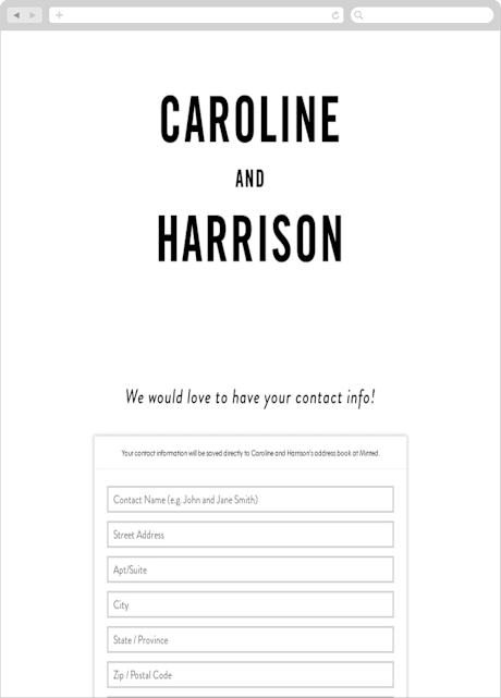 Digital Wedding Address Collection Cards