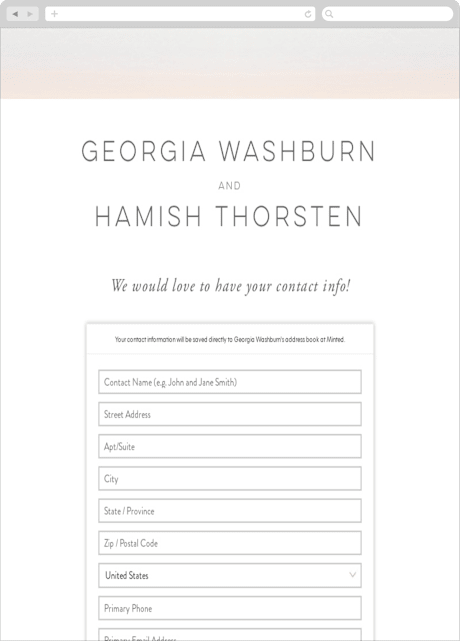 Digital Wedding Address Collection Cards
