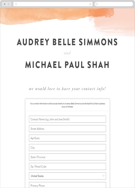 Digital Wedding Address Collection Cards