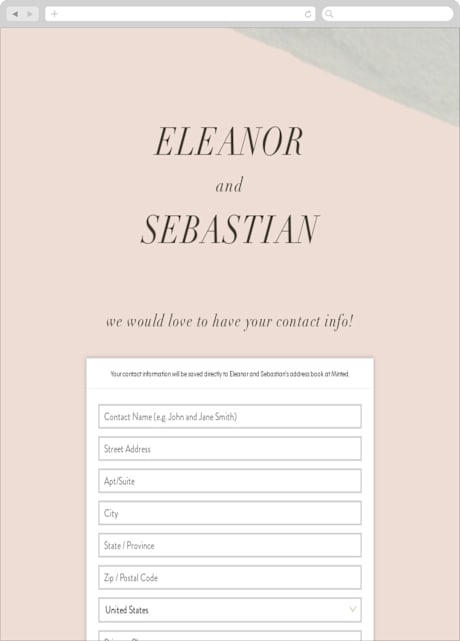 Digital Wedding Address Collection Cards
