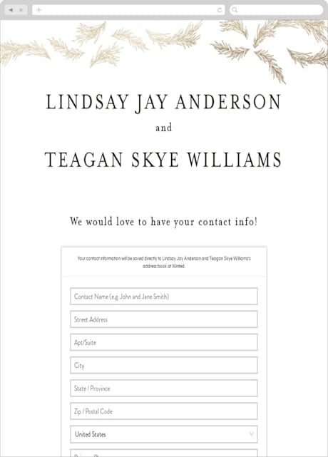Digital Wedding Address Collection Cards