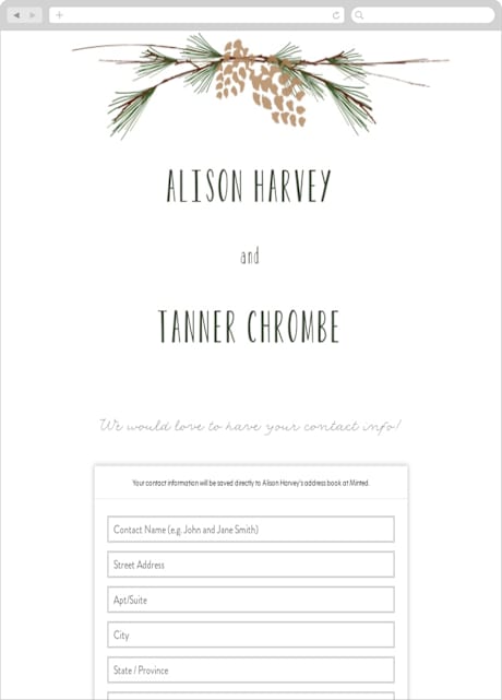 Digital Wedding Address Collection Cards