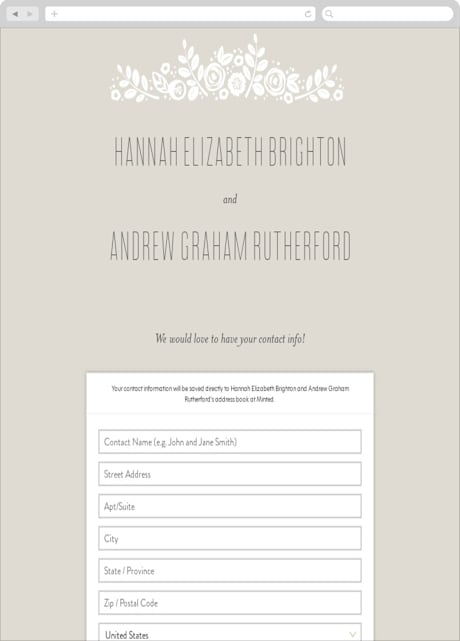 Digital Wedding Address Collection Cards