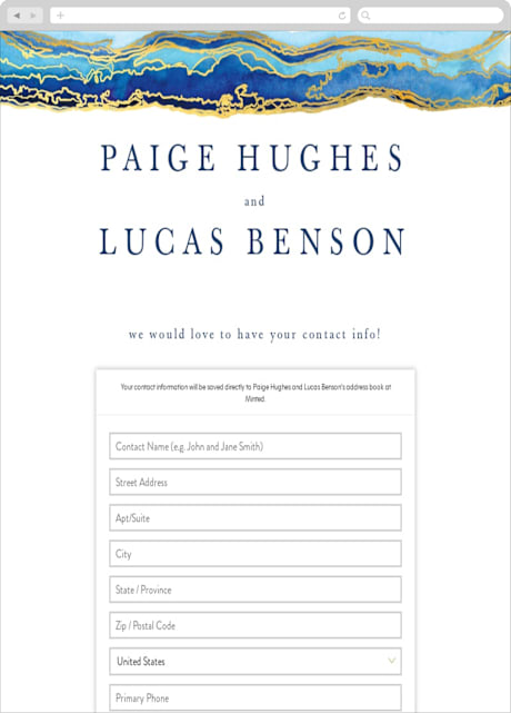 Digital Wedding Address Collection Cards