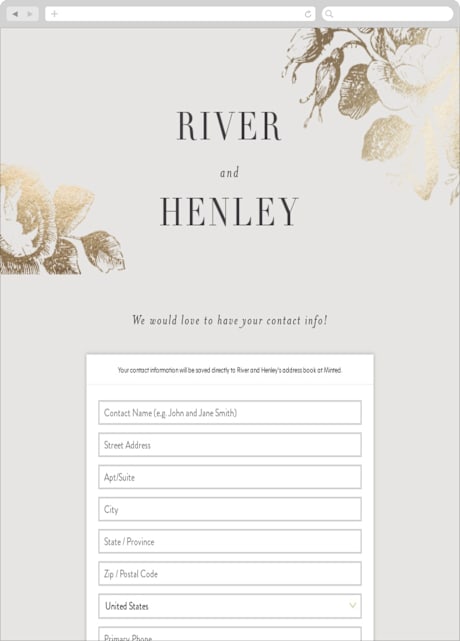 Digital Wedding Address Collection Cards