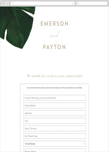 Digital Wedding Address Collection Cards