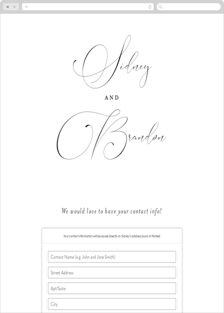 Digital Wedding Address Collection Cards