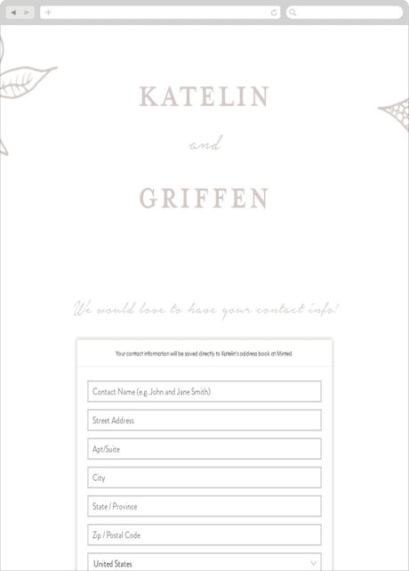 Digital Wedding Address Collection Cards
