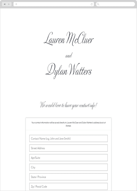 Digital Wedding Address Collection Cards