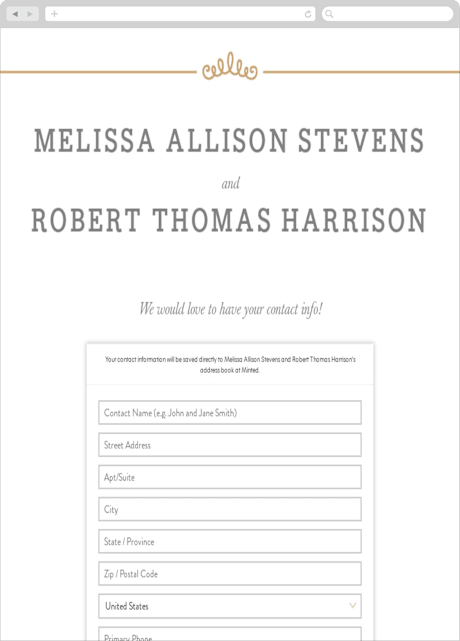 Digital Wedding Address Collection Cards