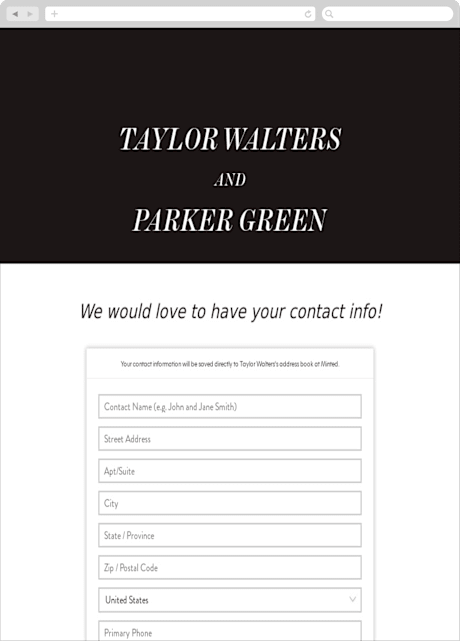 Digital Wedding Address Collection Cards