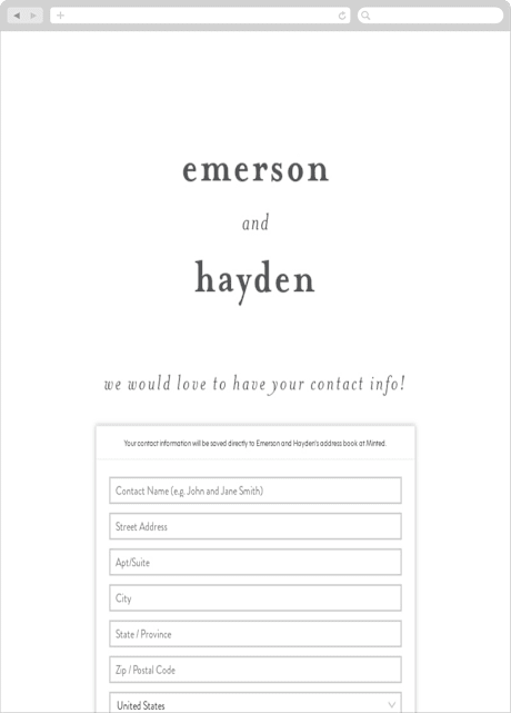 Digital Wedding Address Collection Cards