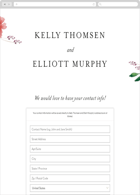 Digital Wedding Address Collection Cards