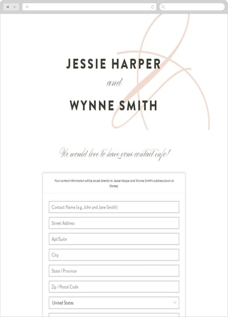 Digital Wedding Address Collection Cards
