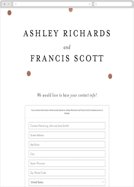 Digital Wedding Address Collection Cards