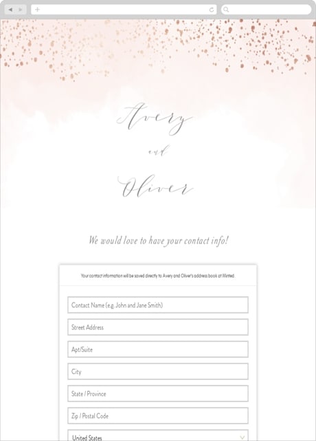Digital Wedding Address Collection Cards
