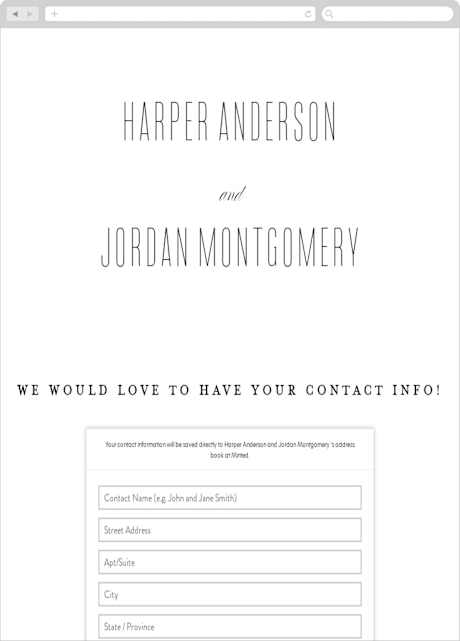 Digital Wedding Address Collection Cards