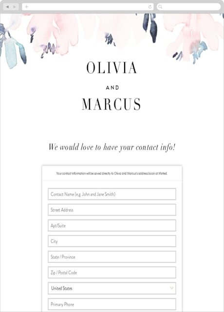 Digital Wedding Address Collection Cards