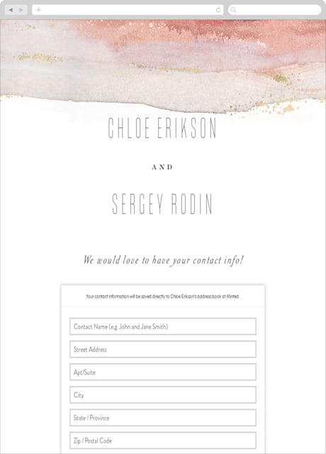 Digital Wedding Address Collection Cards