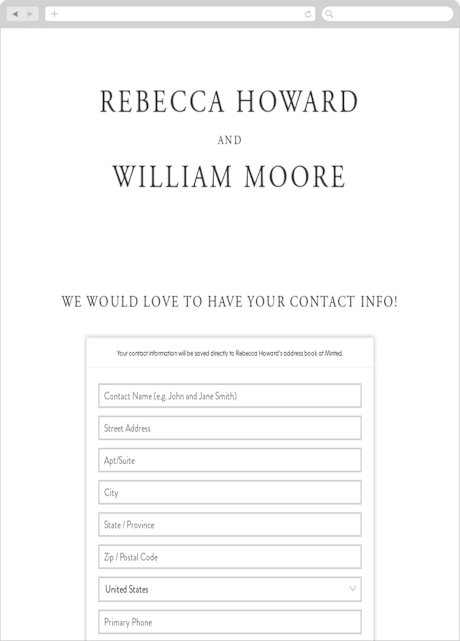 Digital Wedding Address Collection Cards